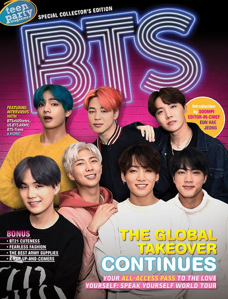 BTS magazine cover picturing members of boy band